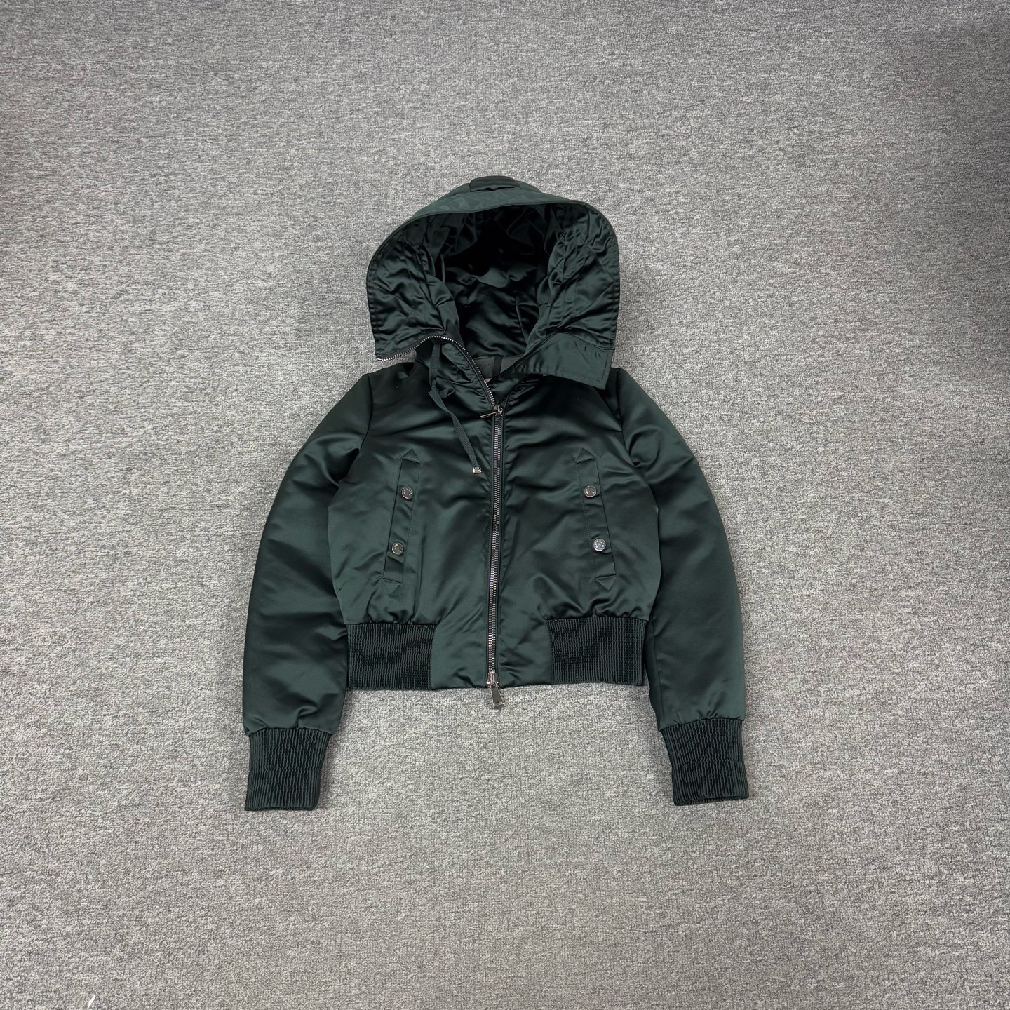 99新 AMIPARIS 蒙口 墨绿色 连帽 夹克 外套 羽绒服 0码 99新