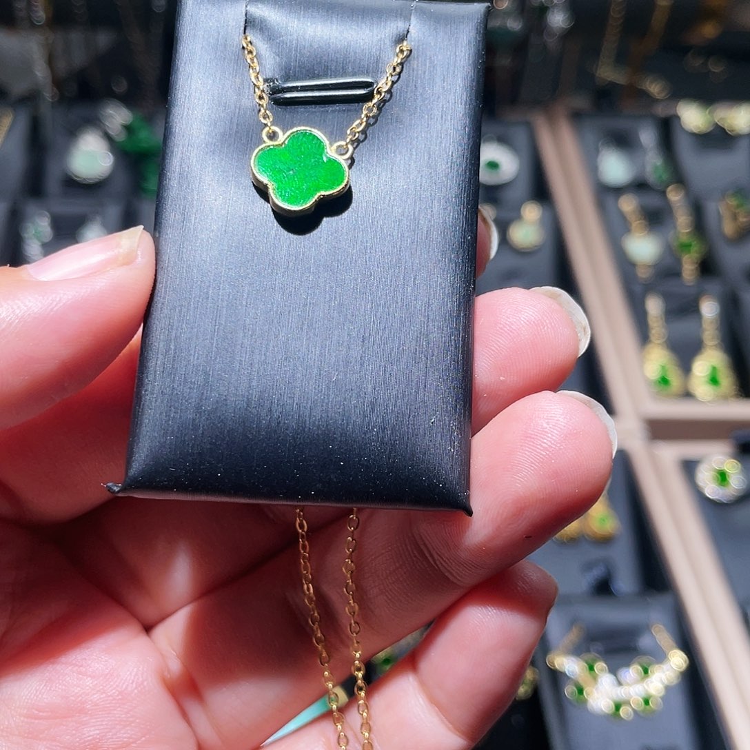 翡翠银S925镶嵌颈饰