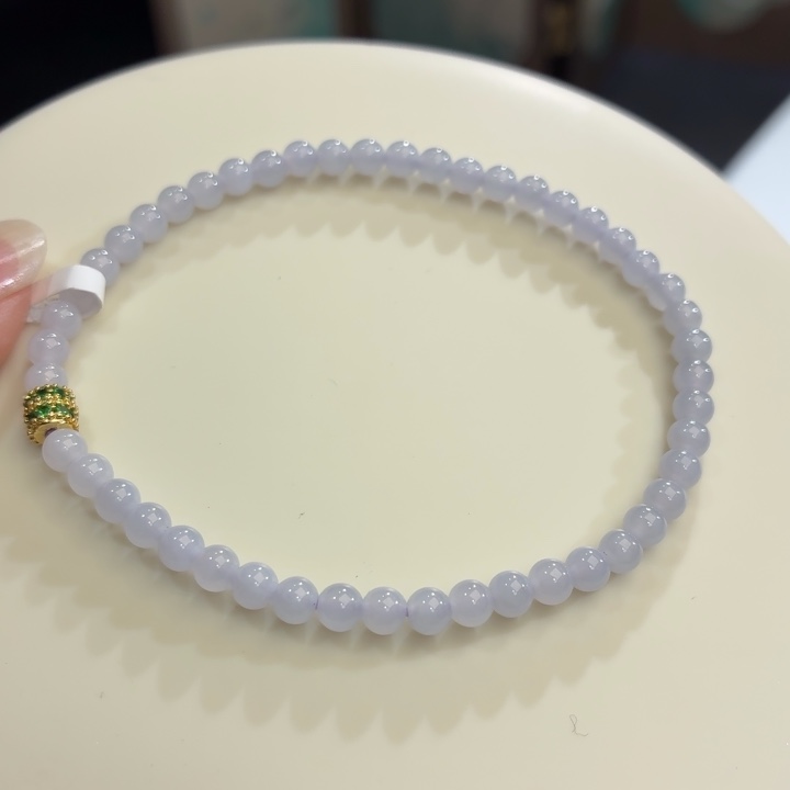 翡翠未镶嵌手链冰胶浅紫卡4