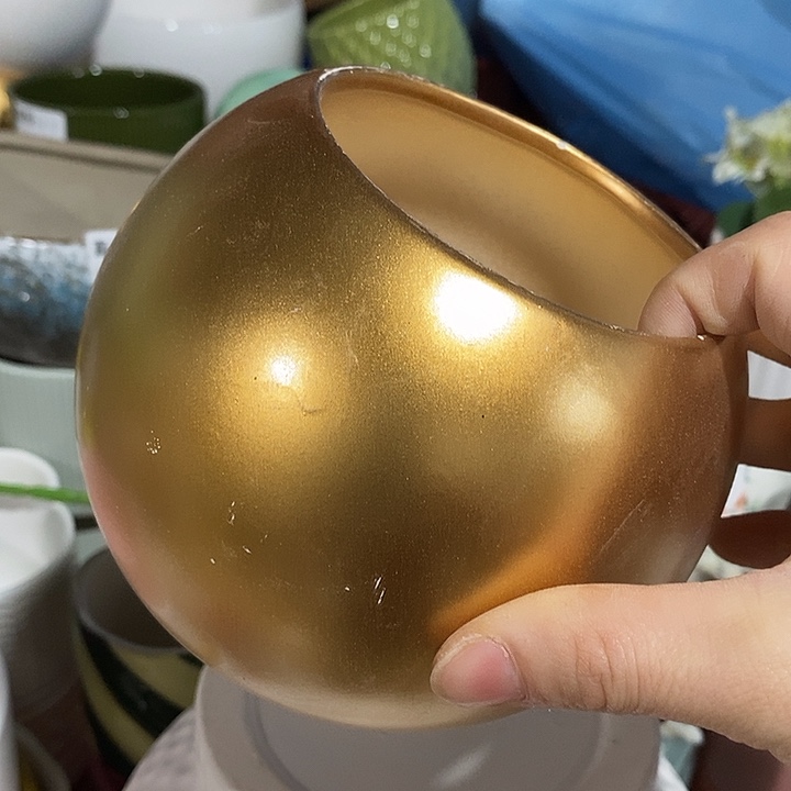 摆件陶陶盆有孔 瑕疵介意勿拍