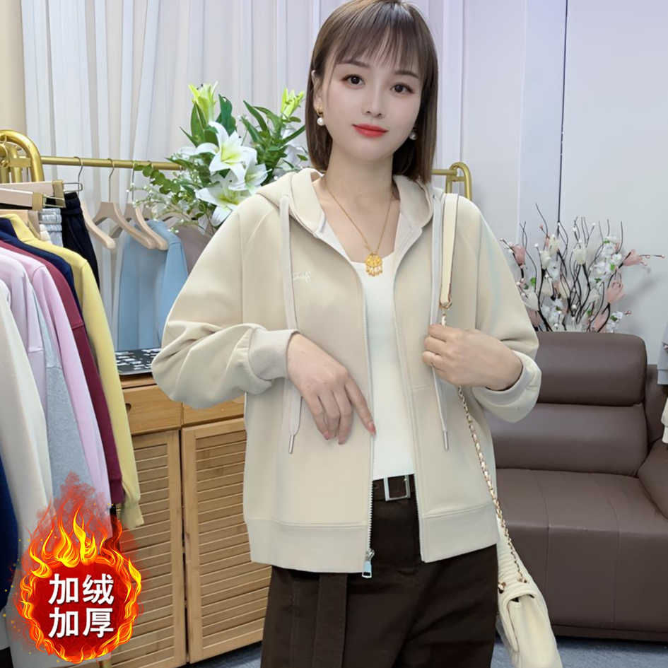 【断码清货加绒/不加绒】插肩袖秋冬百搭减龄连帽休闲运动卫衣外套