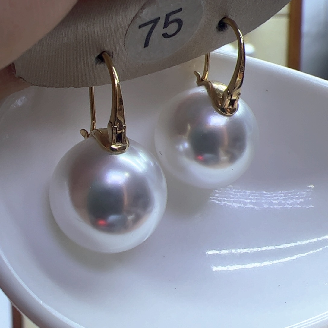 淡水珍珠耳饰18K金镶嵌