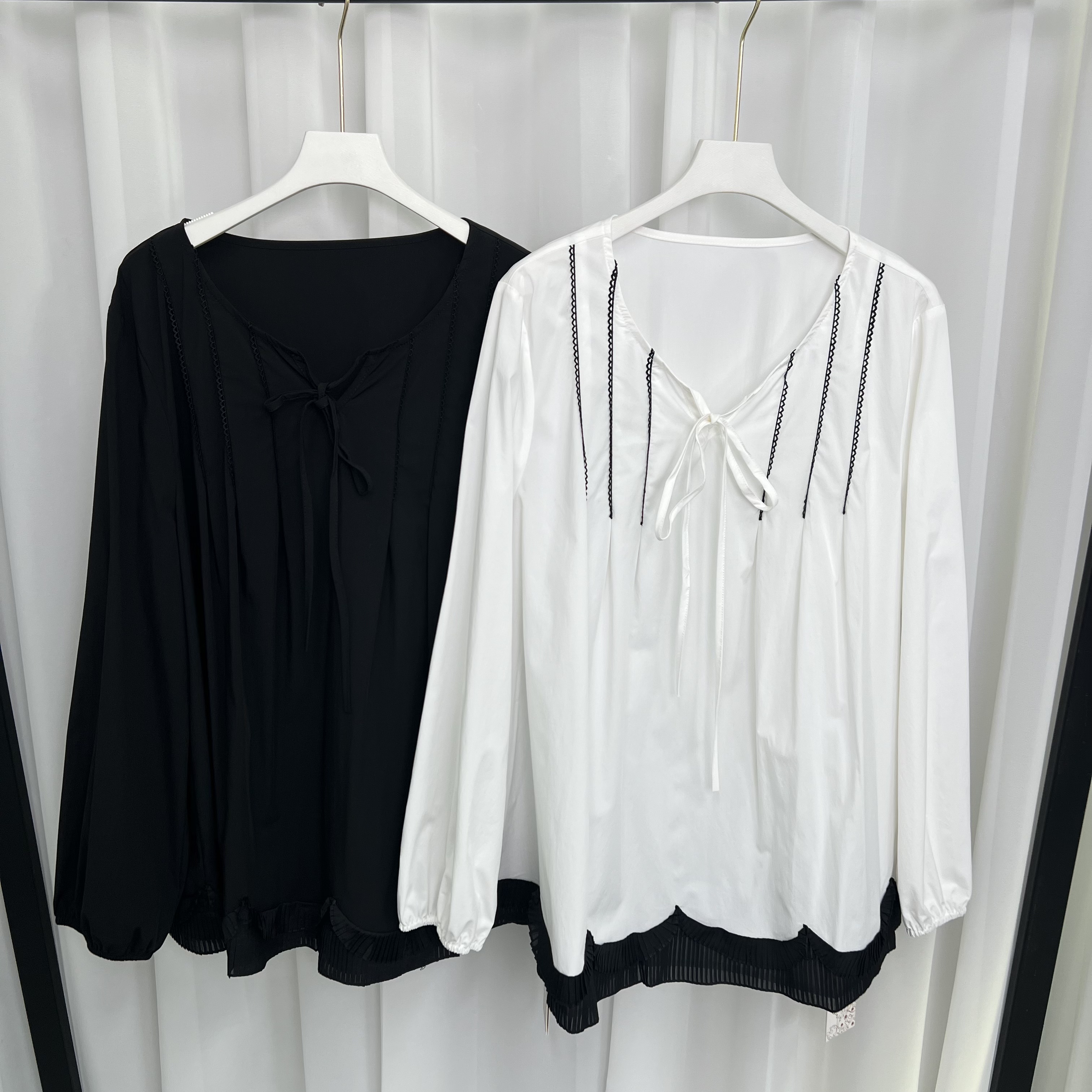 【女权贵族】春款新品一手长衬衫料松紧袖口气质衫-1280