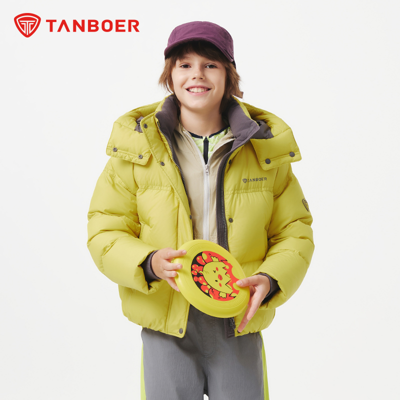 坦博尔2025冬季新款儿童羽绒服男女童户外保暖外套防泼水好清洗