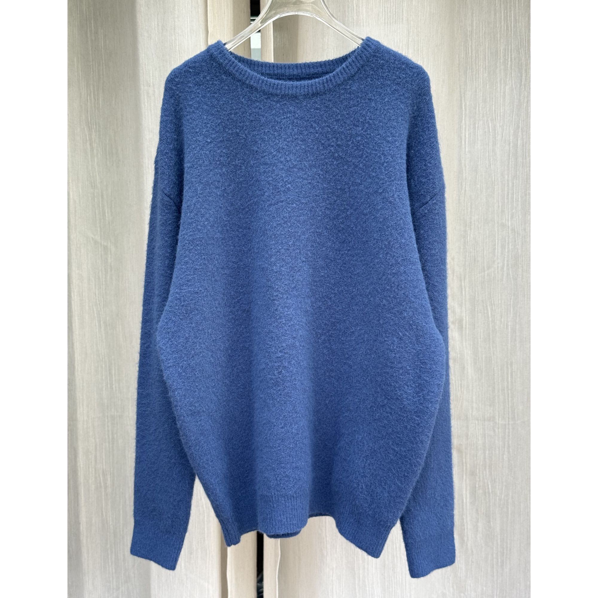 Uninhabitable Men‘s  秋冬慵懒风圆领蓝色毛衣针织衫针织上衣