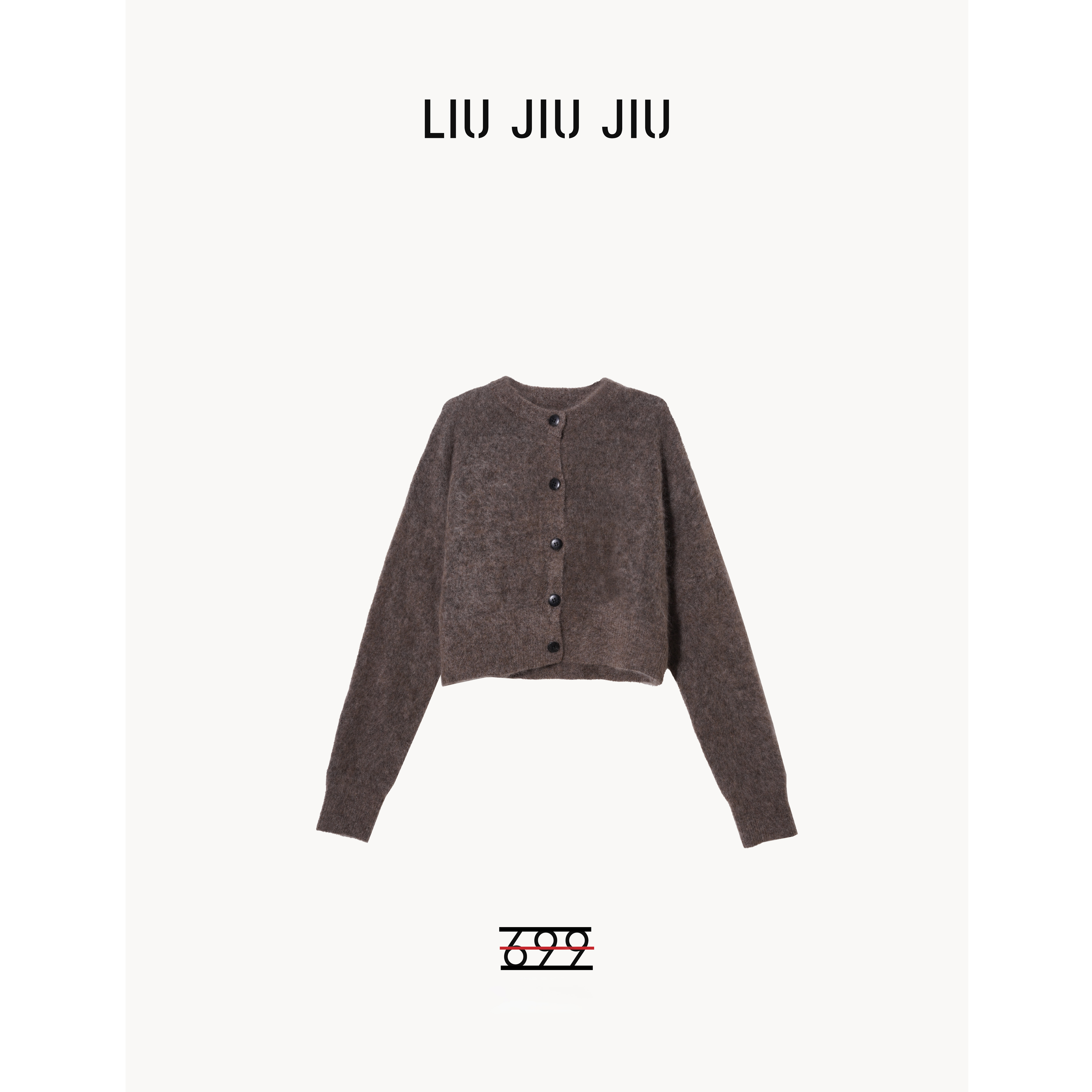 LIUJIUJIU 南非进口马海拉毛高级慵懒风针织圆领长袖上衣SY5649L