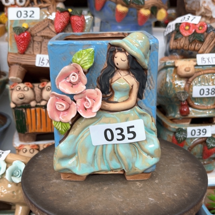 紫砂花盆粗陶材质多肉花盆