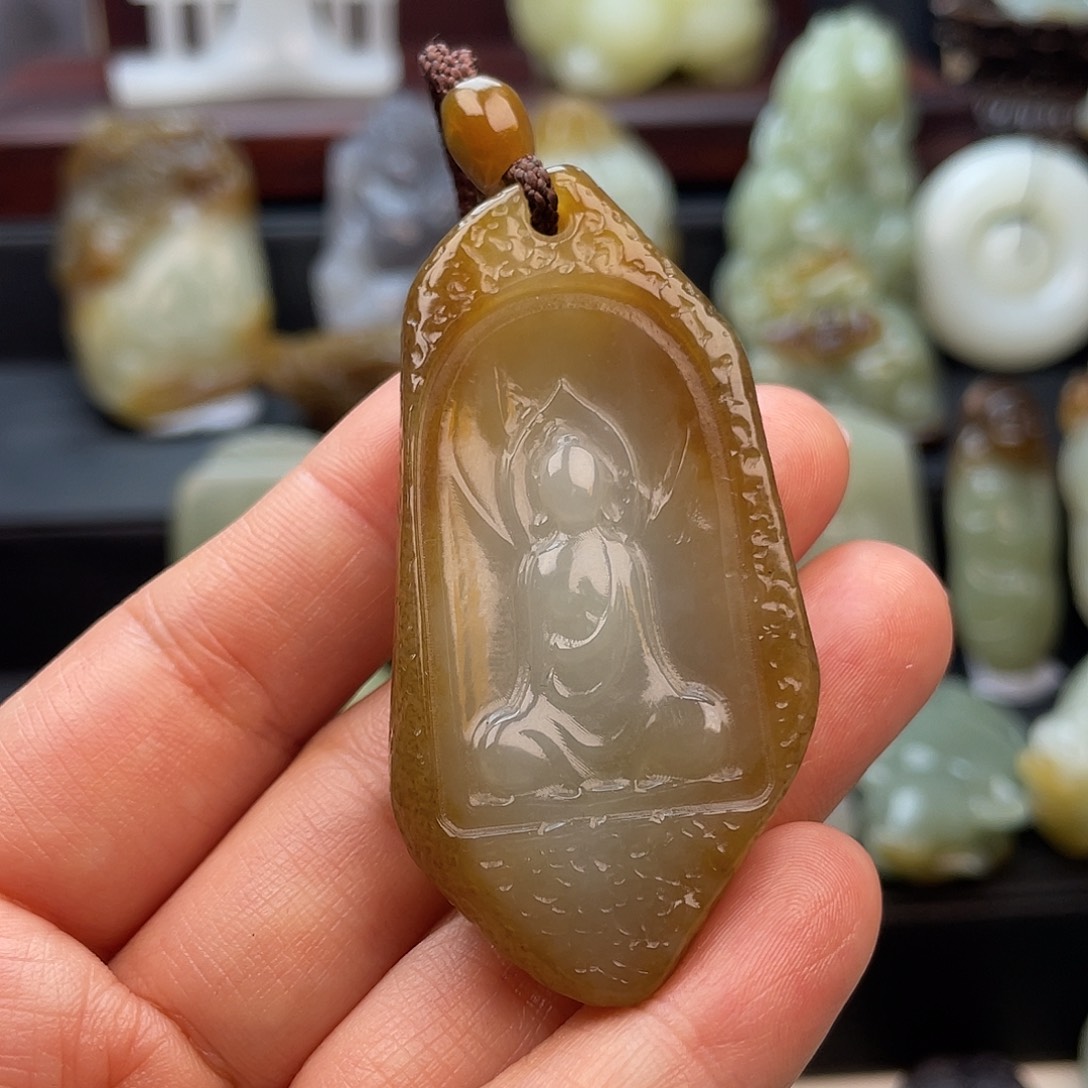 和田玉颈饰未镶嵌蓝***豆