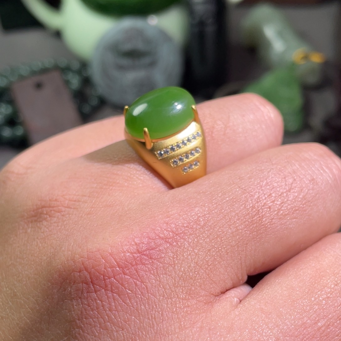 颈饰银S925镀金镶嵌和田玉