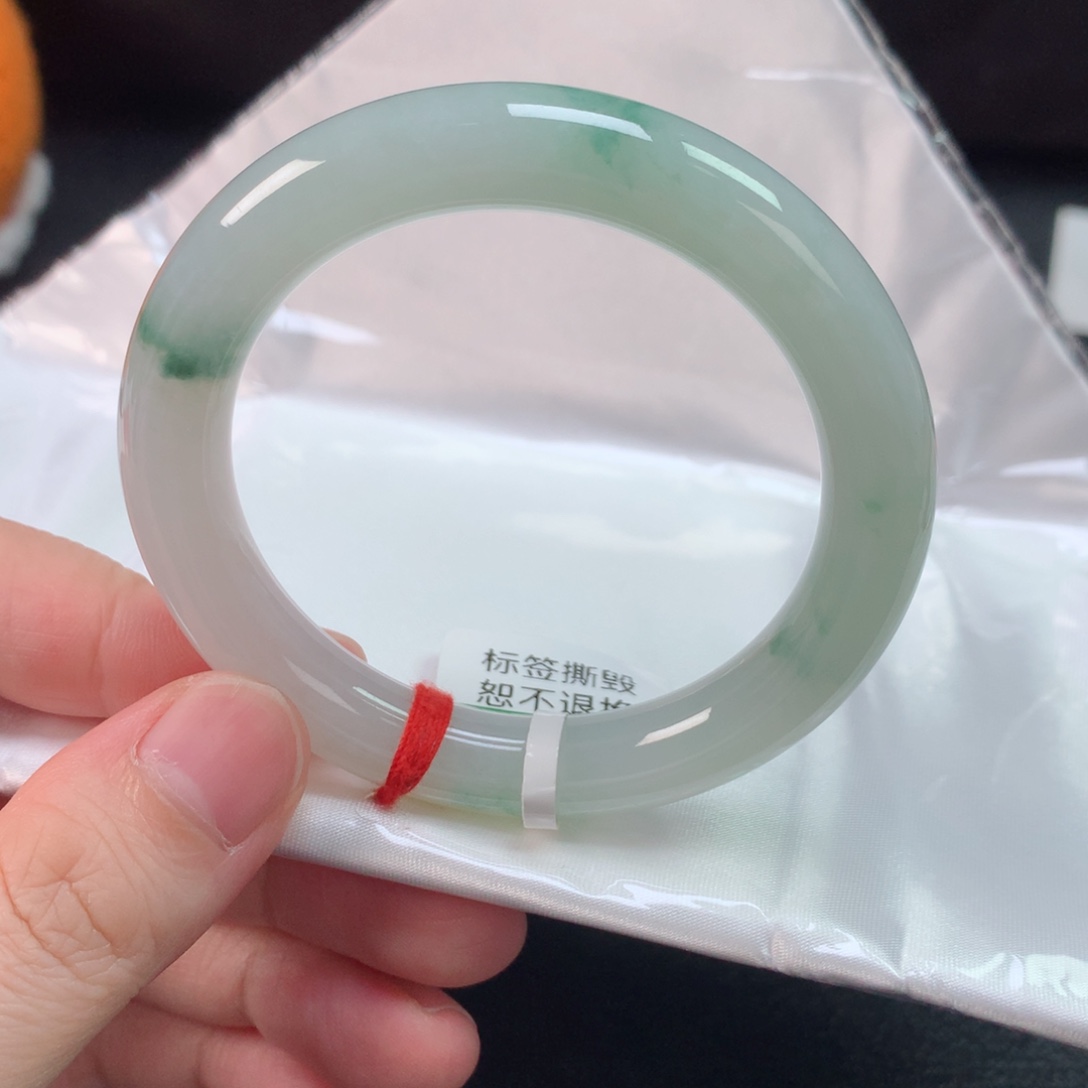 未镶嵌手镯翡翠缅甸天然翡翠手镯51圈口