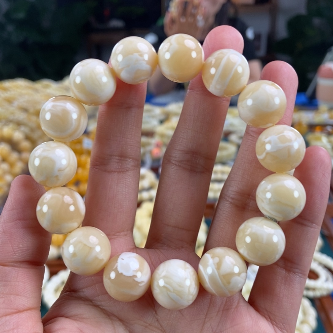 未镶嵌琥珀珠宝奇石15同料圆珠29.02