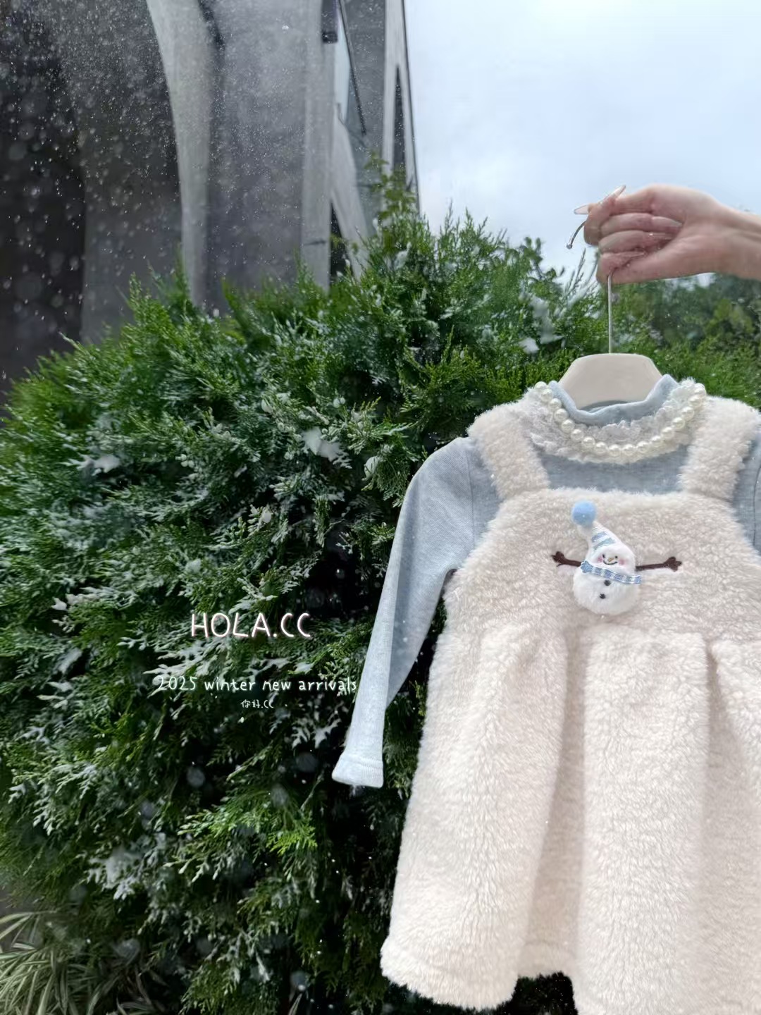 雪人毛毛裙套装  60933 