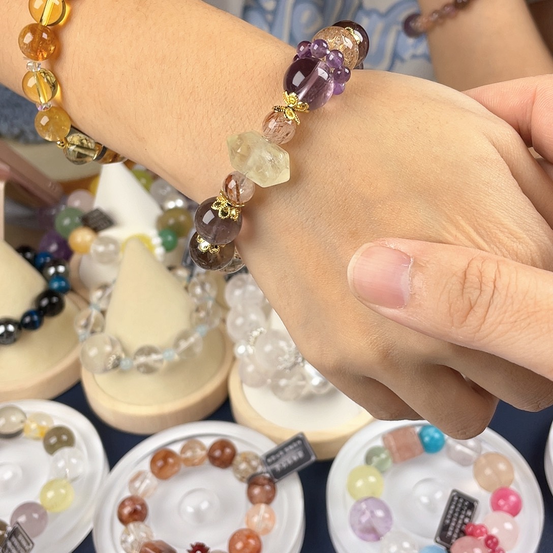 银S925镀金镶嵌手链水晶