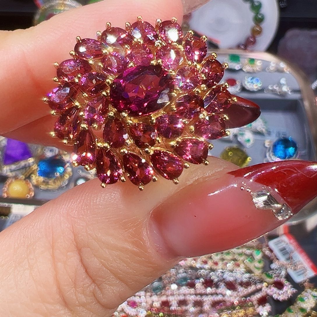 银S925镶嵌戒指石榴石