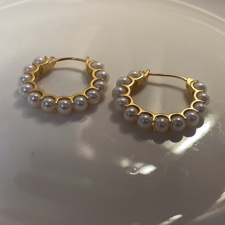 淡水珍珠耳饰银S925镶嵌