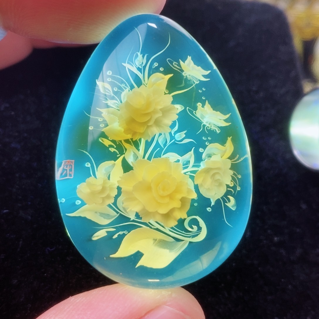 【闪购商品】金珀颈饰未镶嵌琥珀阴雕