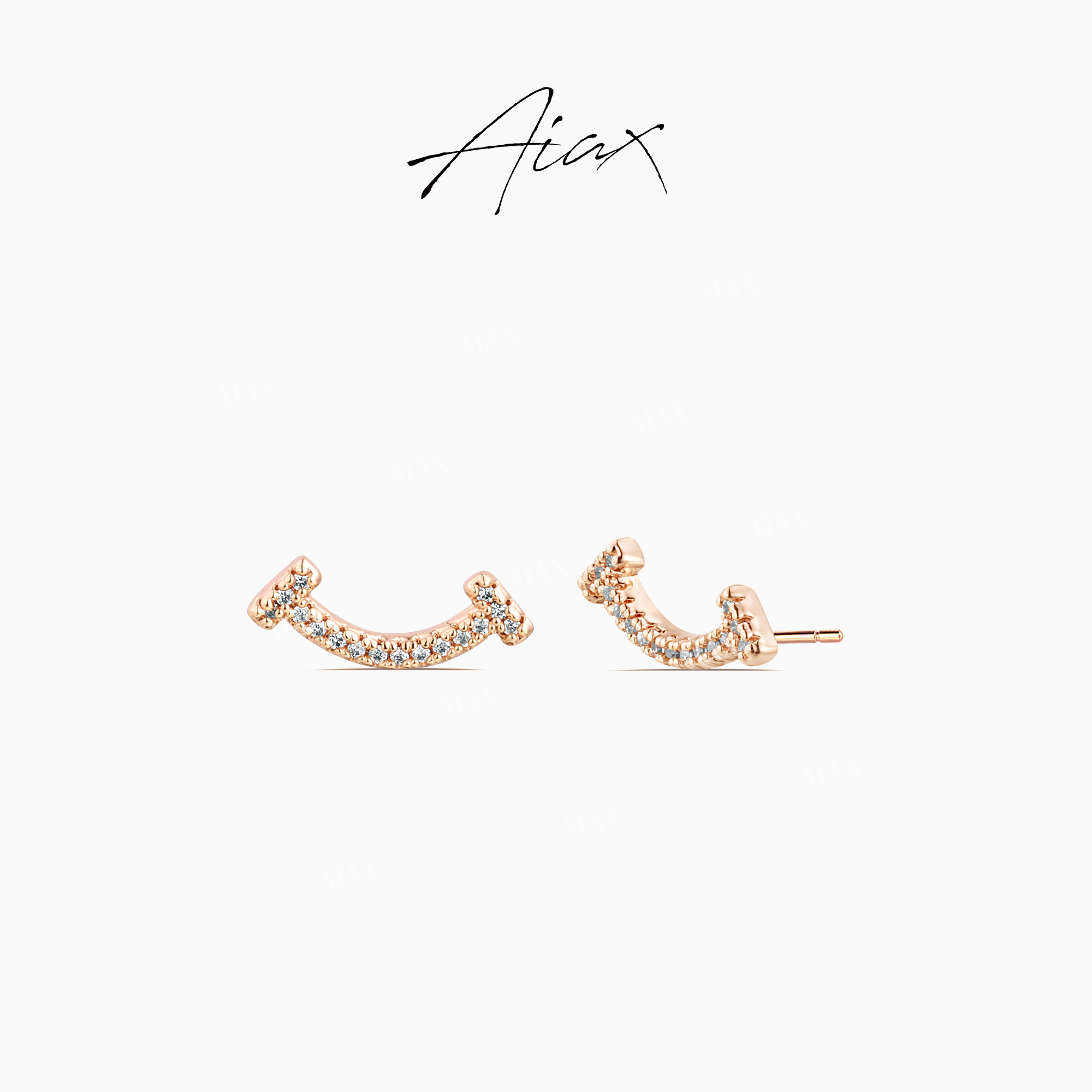 AIAX 镀K金   时尚小众百搭轻奢简约设计微笑耳环TSL1145