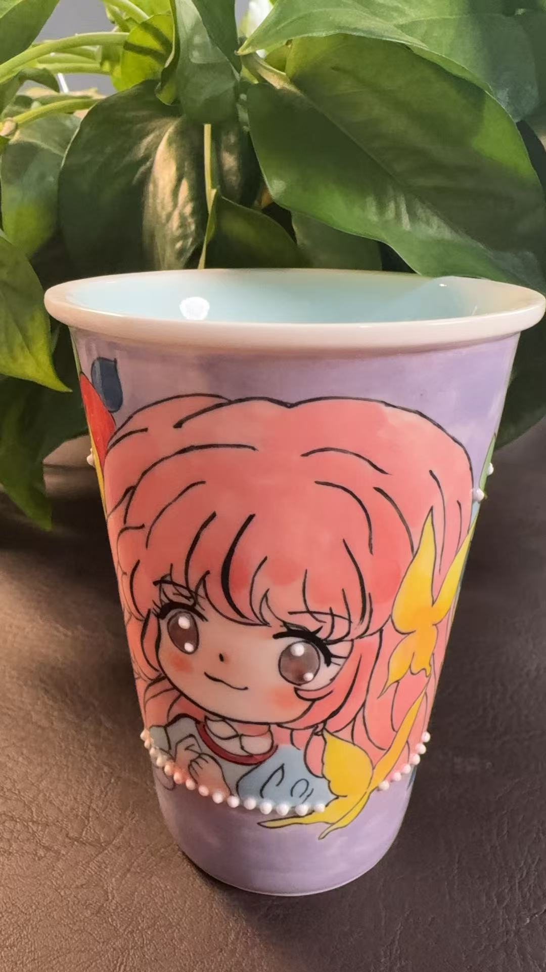 【瓷韵】卡通系列少女手工手绘马克杯
