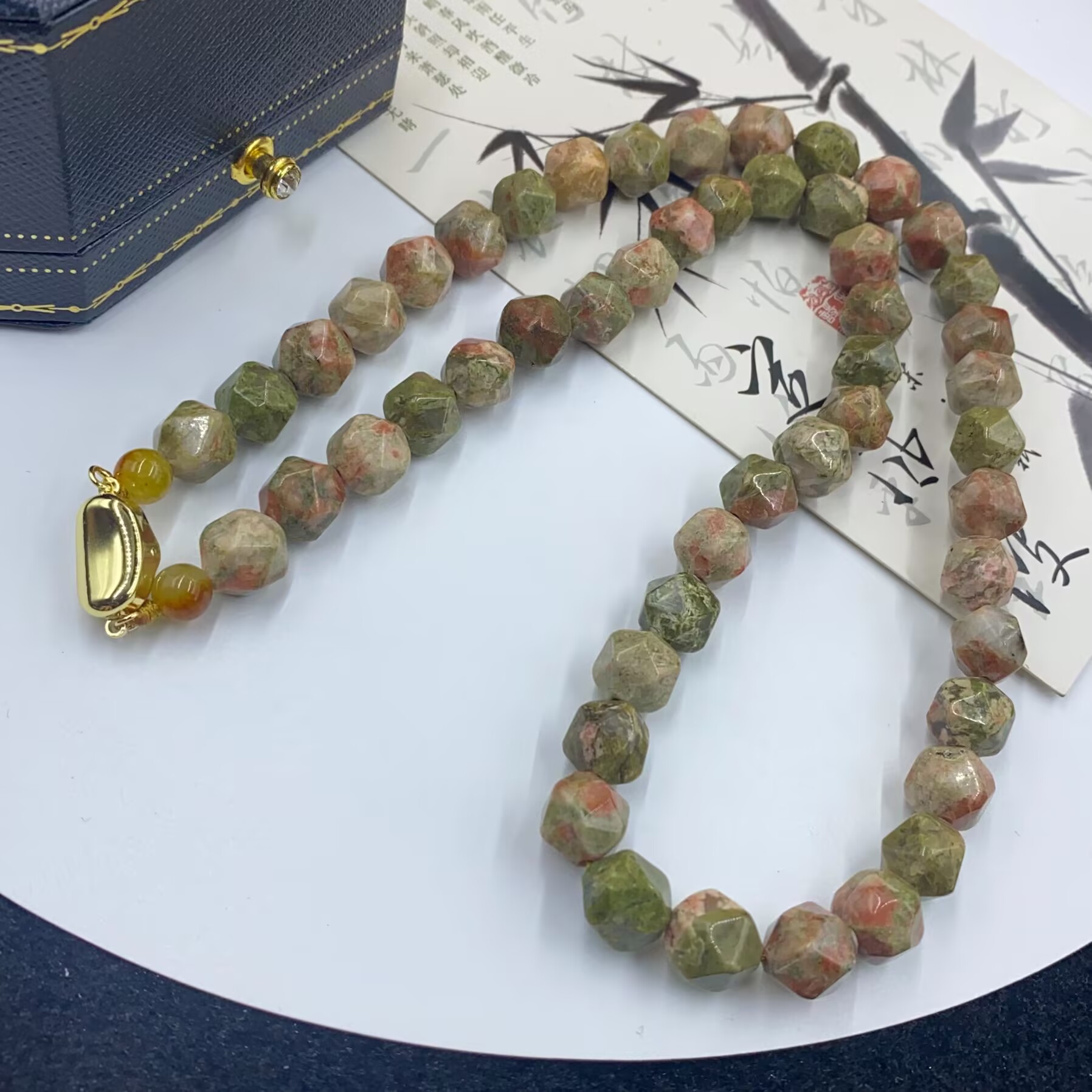 3959  青绿色珠珠项链多样性发货