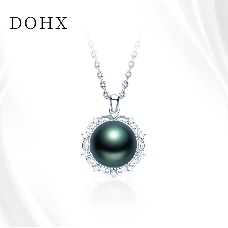 【DOHX】S925银大溪地黑珍珠【意蕴】复古宫廷吊坠12-13MM陈什么陈