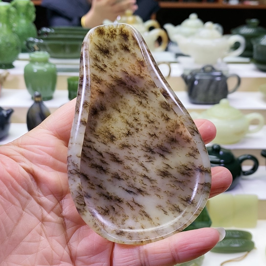 和田玉茶则未镶嵌