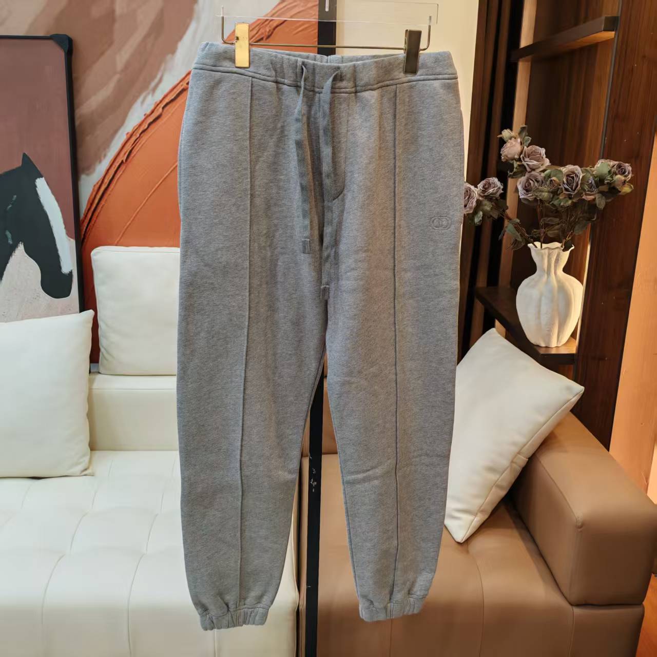 99新 Alexander McQueen/亚历山大·麦昆 联名纯色灰卫裤