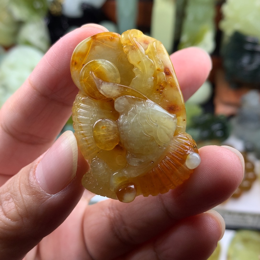 岫玉手把件未镶嵌