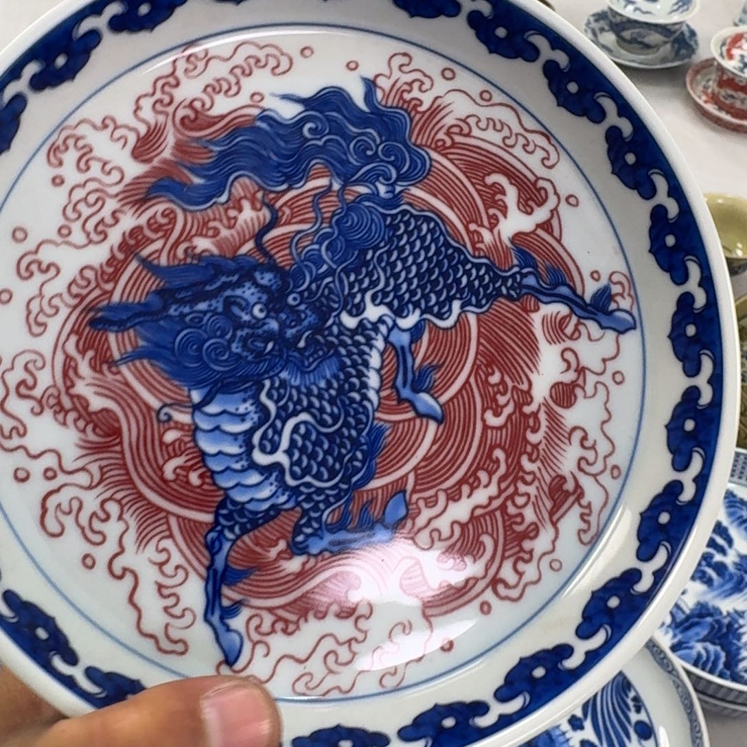 摆件麒麟踏浪大壶承