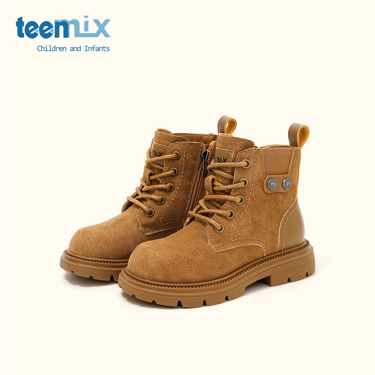 Teenmix/天美意2025新款男童百搭马丁靴靴子户外时尚女童短靴5417