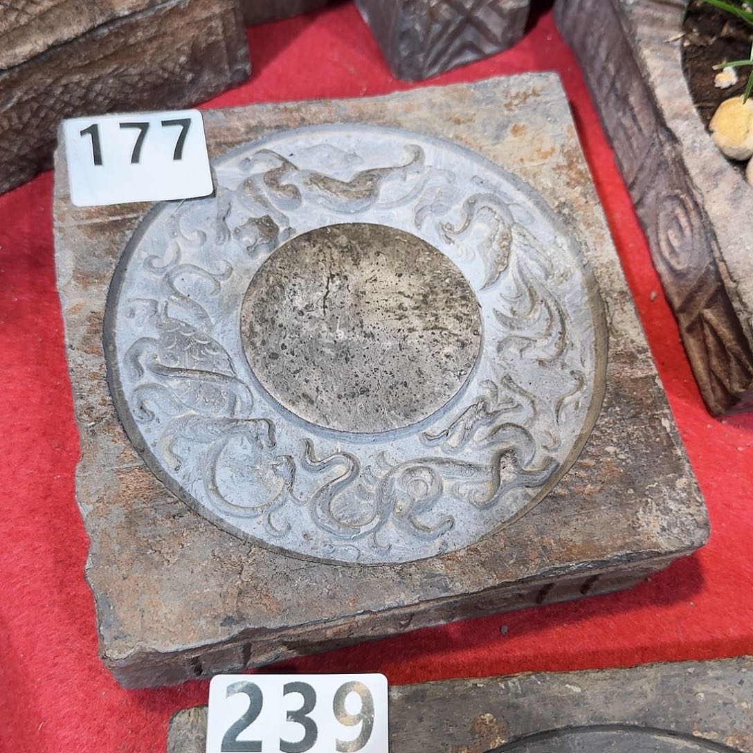 老砖茶台，砚台，画像砖