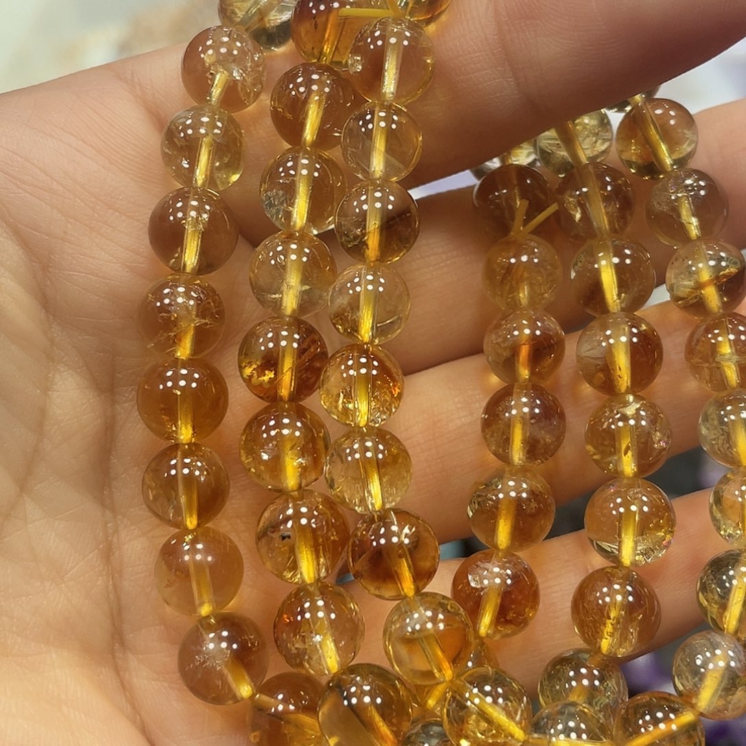 未镶嵌水晶手串黄塔晶手串金字塔盆形多样性发一8M