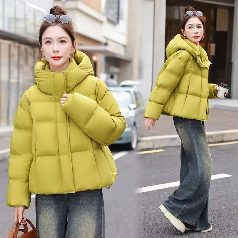 新款泡芙2025新款95白鸭绒常规袖休闲风短款冬季羽绒服磁吸扣 021