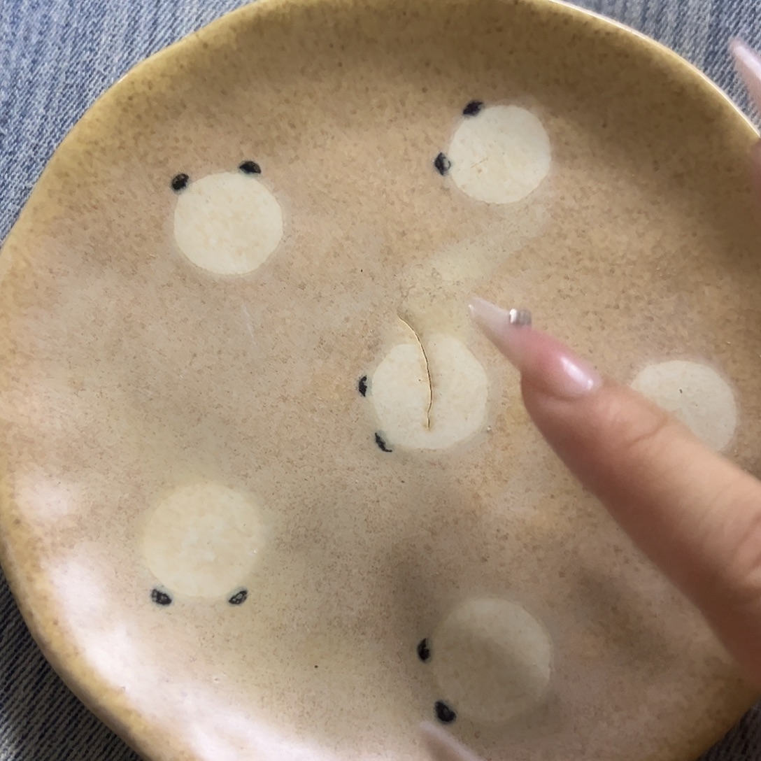 搪瓷微瑕小熊骨碟一个