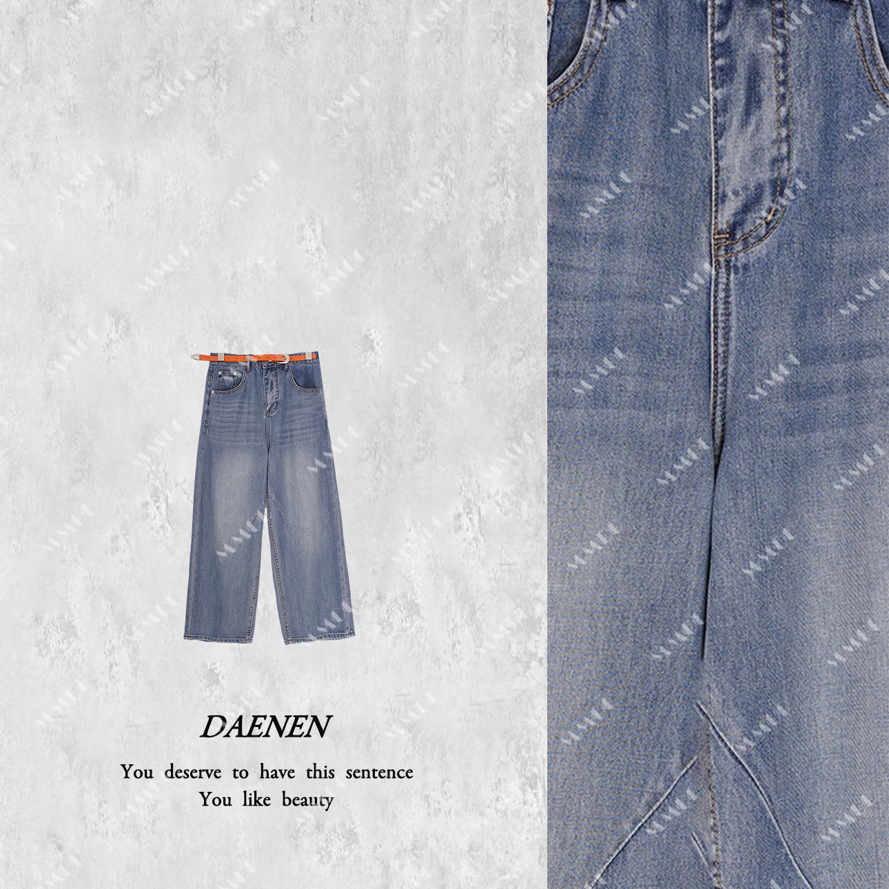 【六月裤】新中式国风牛仔裤G8285