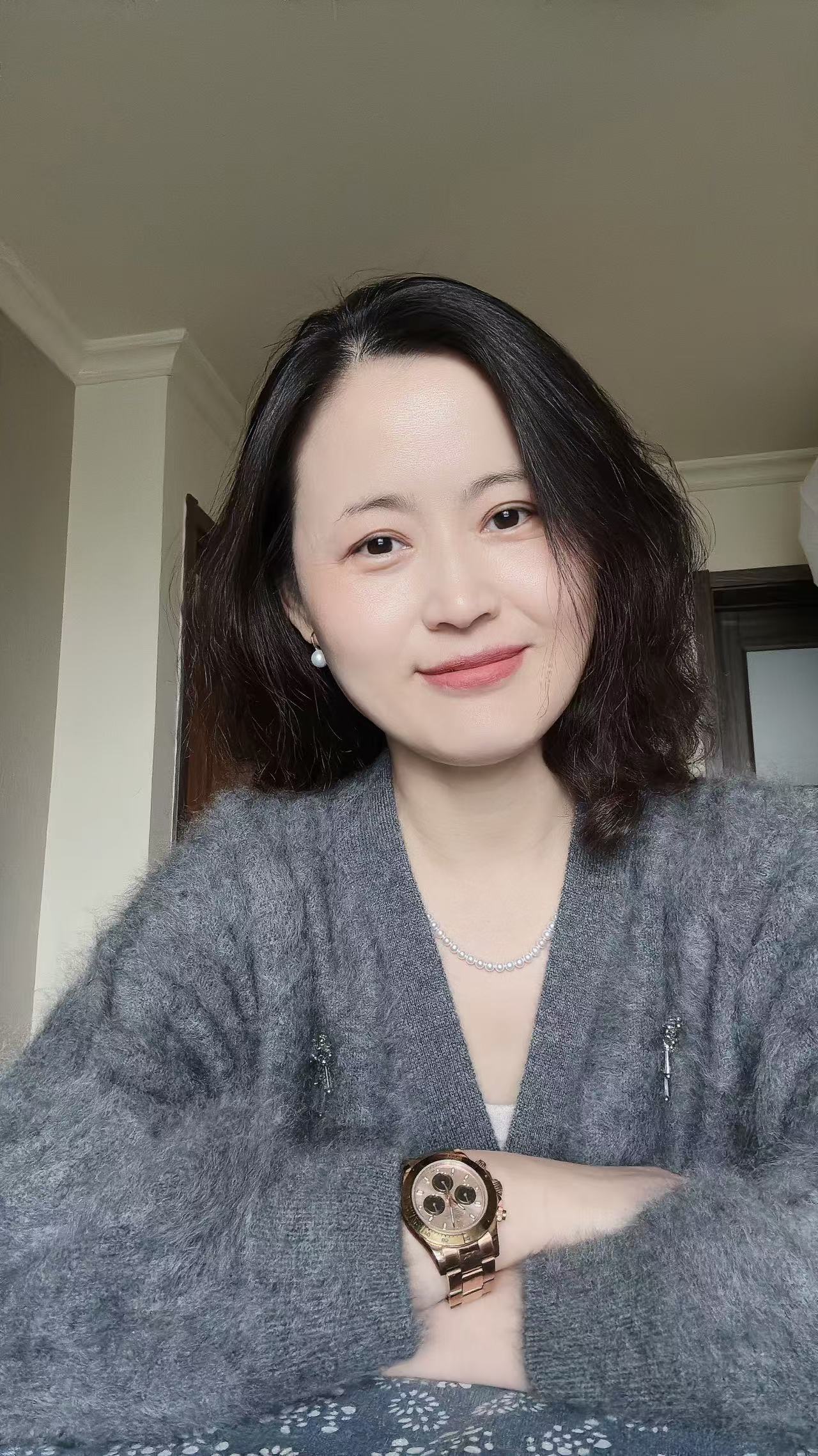 【彩薇高端羊绒】V领亮片拉绒100%羊绒衫女开衫气质慵懒风针织上衣