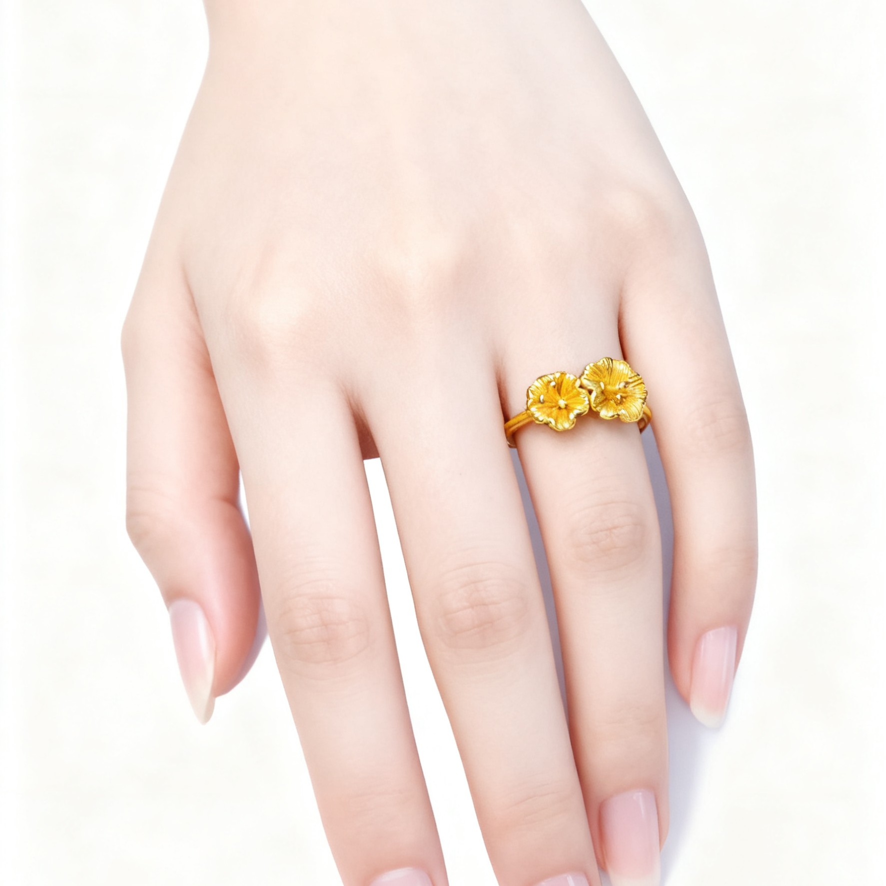 铜合金戒指 KS3025Nurluk 义乌一手发货金色原创设计欧美扣头欧若