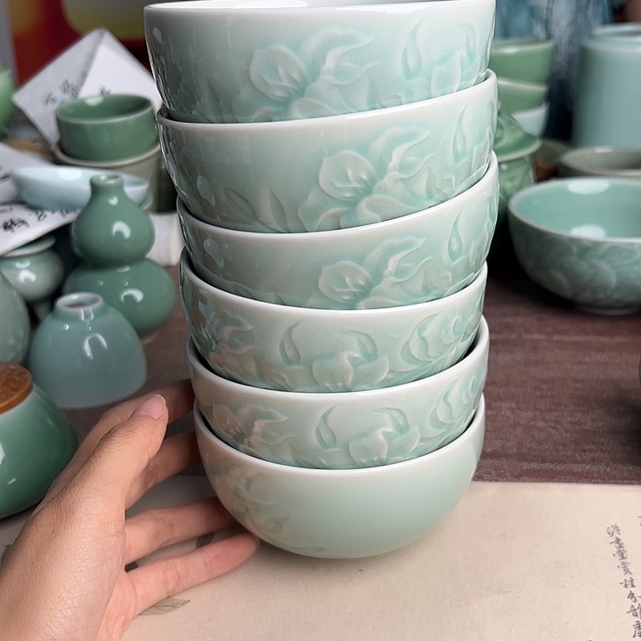 龙泉云间青瓷小米茶器
