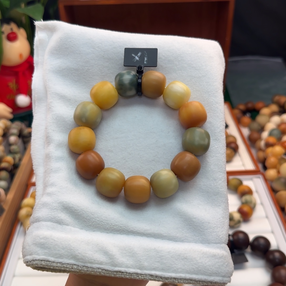 菩提根/象牙果手串卡19桶珠干磨瑕疵1