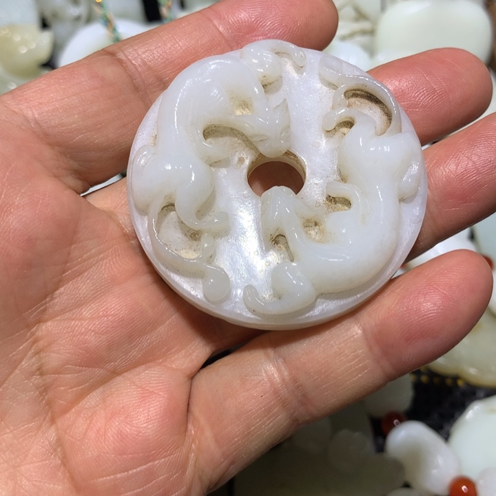 和田玉（白玉）颈饰未镶嵌古**韵