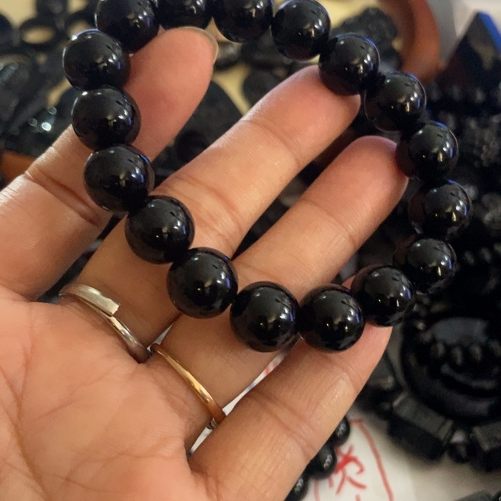 翡翠未镶嵌手链墨翠12