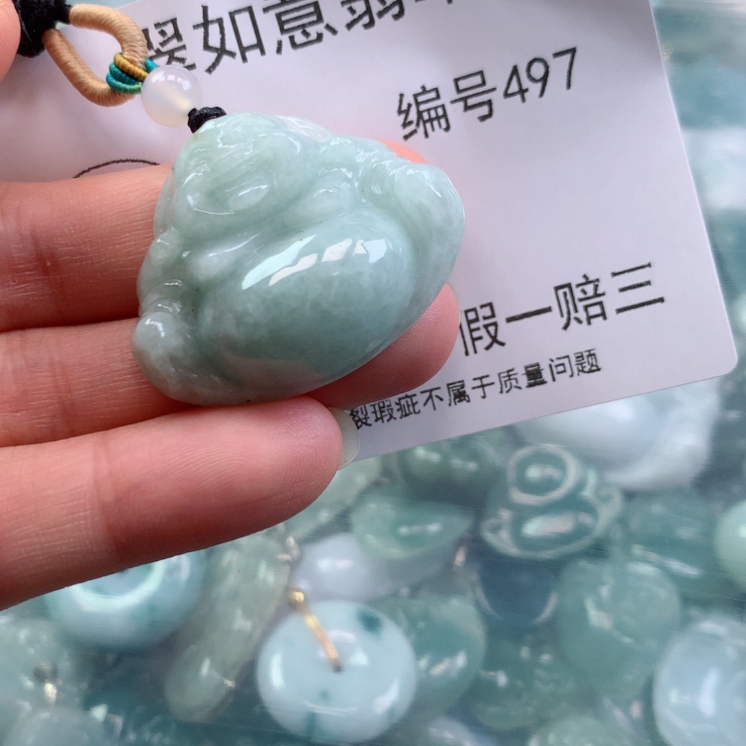 翡翠颈饰未镶嵌天然翡翠88497