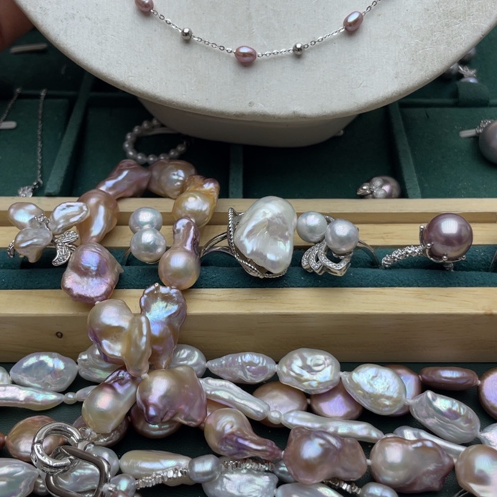 淡水珍珠项链银S925镶嵌