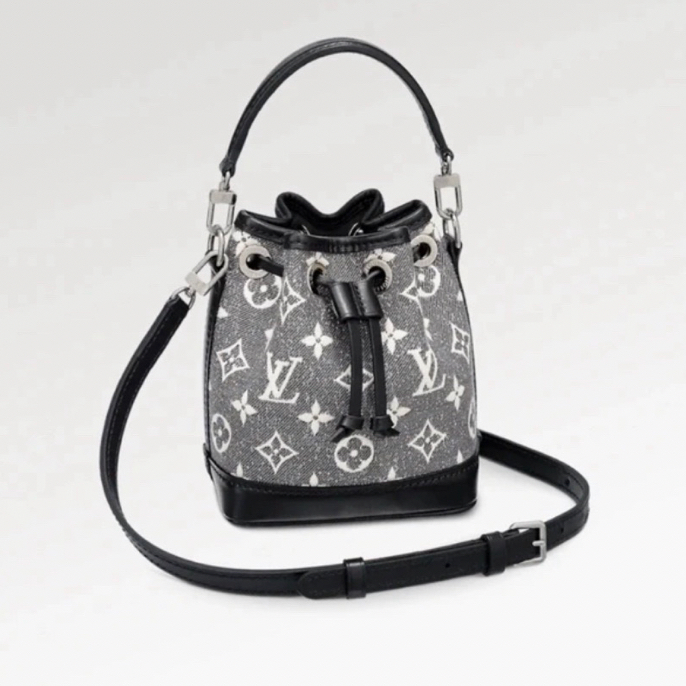 99新 LouisVuitton/路易威登 黑色丹宁牛仔 noe小水桶包 芯