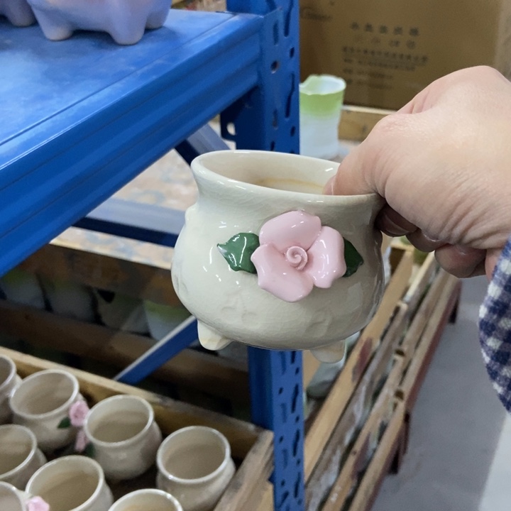 陶瓷花盆单场满9.9发8*7.5樱桃