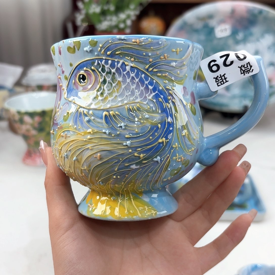 景德镇手绘高温釉下彩陶瓷茶具