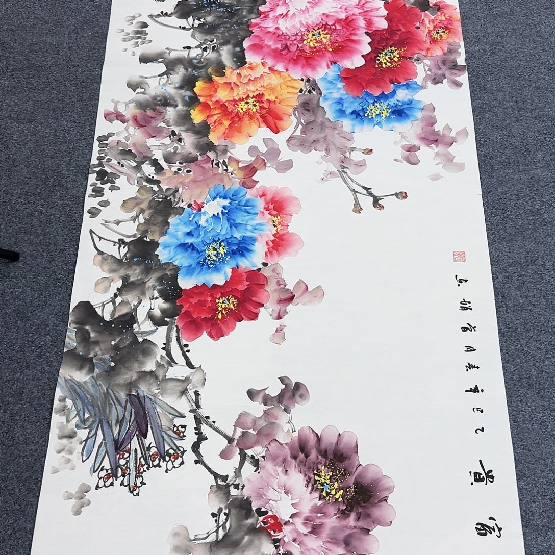 国画作品小姐姐放漏中