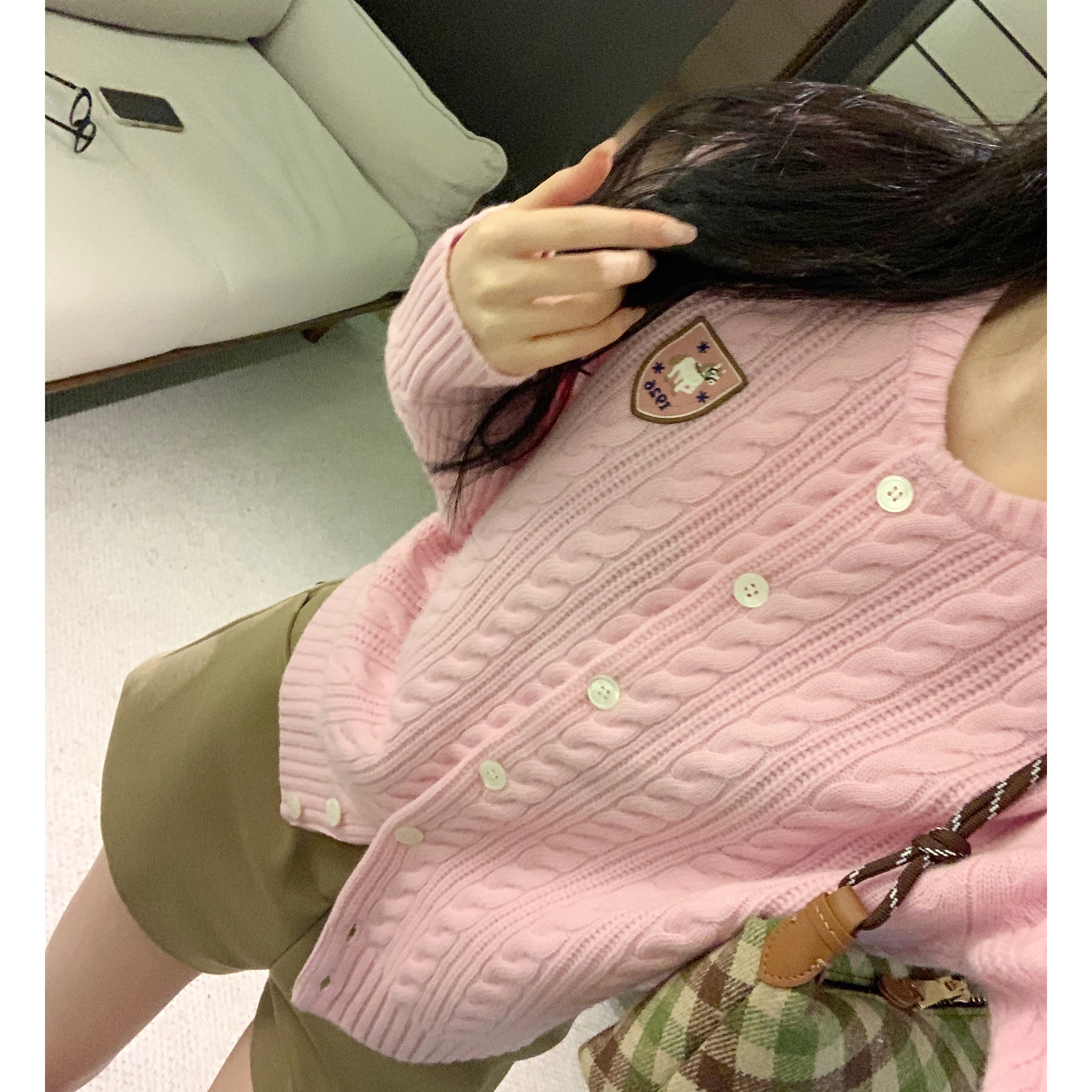 M1699【库存勿动】洋气百搭小马针织衫 灰粉双色衣长56 款号UF25396