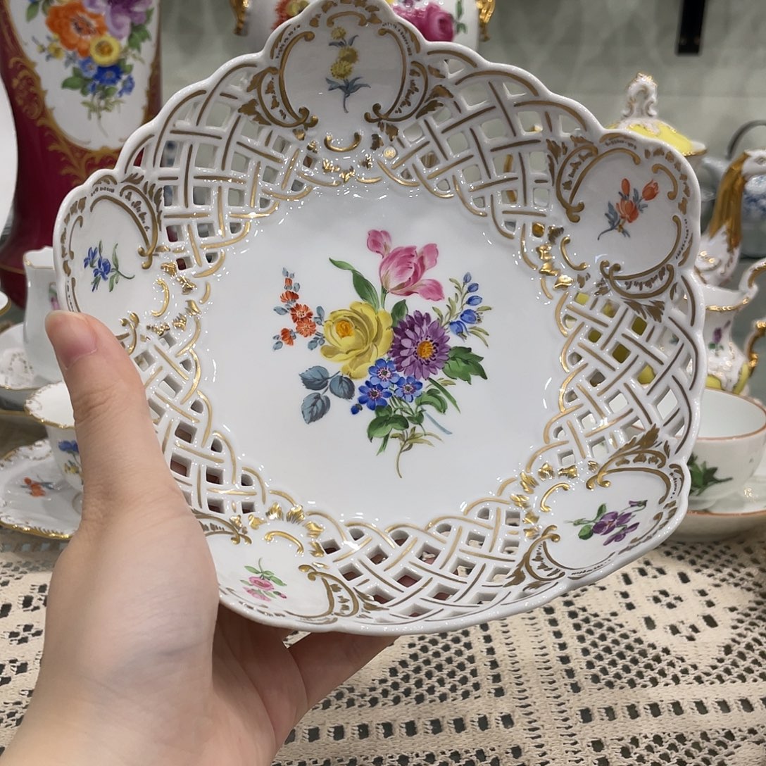 摆件中古一等花果盘