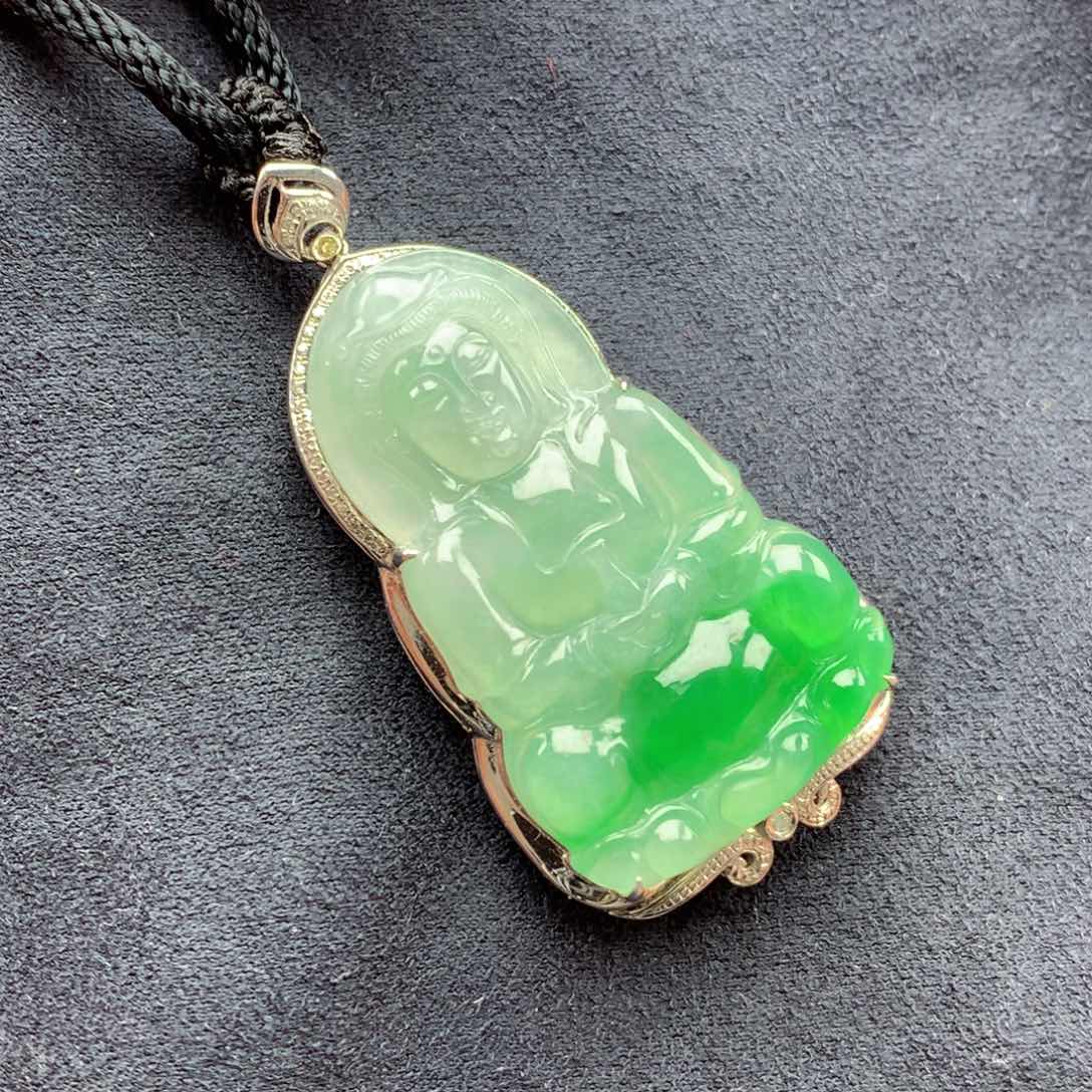 翡翠颈饰18K金镶嵌上新