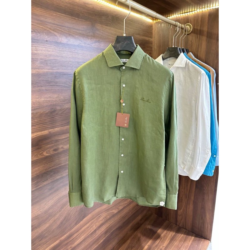 意大利LP男装100%亚麻休闲衬衣高端商务春夏老钱风男士长袖衬衫